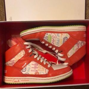 Coach high top sneakers worn once